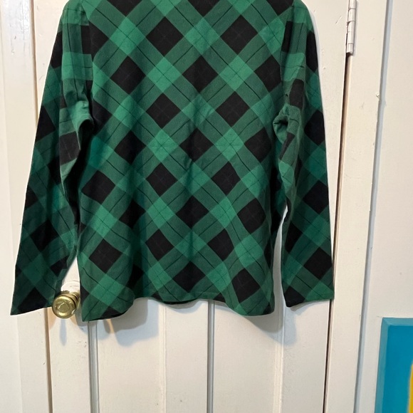 Woman’s Green Black Plaid Long sleeve Shirt by Talbots XL size Preloved Fashion - Picture 4 of 4